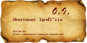 Obernauer Ignácia névjegykártya